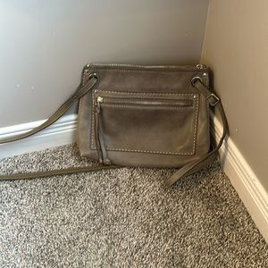 Roots crossbody bag in light gray leather